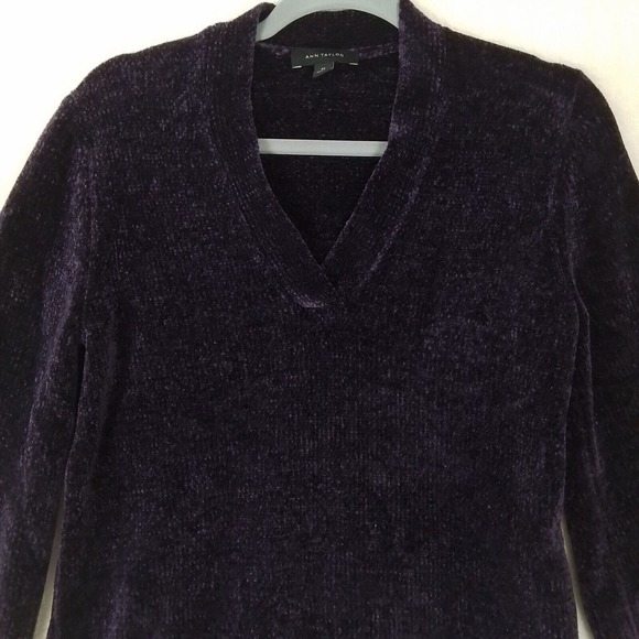 Ann Taylor Casual Chenille Sweater Size XS in‎ Purple - Picture 4 of 10